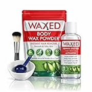WAXED™ Body Wax Powder for Women Waxing Set | Instant Hair Removal | Papaya Enzyme Activator | Full Body Wax | 100g Powder + 100ml Activator | With Bowl, Spoon & Brush Included.(Pack of 1)