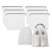 Lifelong Shoe Bags for Travel, Drawstring Travel Shoe Bags for Packing, Dustproof Portable Travel Shoe Storage Bag for Men and Women, Clear, Large, Pack of 6