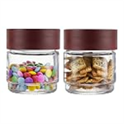 CELLO Modustack Glassy Storage Jars For Kitchen 500 ml Maroon | Freezer & Fridge Safe Airtight Stackable Leadfree Toughened Glass Kitchen Storage Container For Beans, Whole Grains, Spices & Dry Fruits