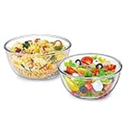 CELLO Ornella Round Glass Mixing Bowls for Kitchen Set of 2 Pcs, 500 ml Transparent | Freezer & Fridge Safe, Microwave Oven & Dishwasher Safe Toughened Crystal Glass Bowls for Serving Mixing Dining