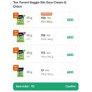 [Swiggy Instamart Loot ] 75% off - Too Yumm! Veggie Stix Sour Cream & Onion - 45gm x 4