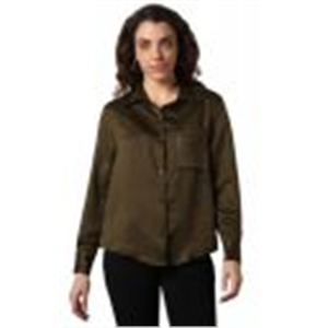 High Star Women Boxy Spread Collar Long Sleeves Solid Shirts 43