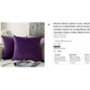 Khooti Velvet Cushion Cover, 28x28 | Purple | Pack of 2 | Solid Plain Soft & Smooth, Decorative Cushion Covers for Living Room