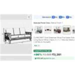 CLANECRAFT Solid Sheesham Wood Five Seater Sofa Set For Living Room/ Office | Fabric 3 + 1 + 1 Sofa Set (Walnut Finish 1, DIY(Do-It-Yourself))