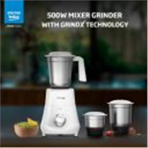 Voltas Beko Powerful with GrindX Technology 500 W Mixer Grinder (G5003HP-WH | 3 Jars | White)
