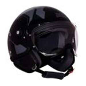 Royal Enfield Airforce 1901 Open Face Helmet | Certification: ISI & DOT | High Impact Grade ABS Shell | Black (L) 60 CM