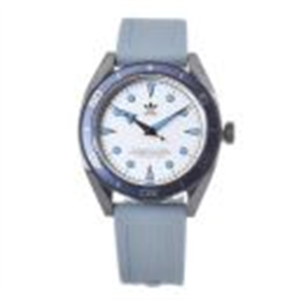 adidas Men Silicone Originals Analog Silver Dial Watch-Aofh22003, Band Color-Blue