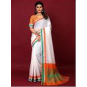 Moda Rapido Solid Cotton Saree with Printed Border