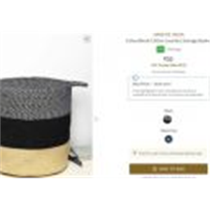 Colourblock Cotton Laundry Storage Basket