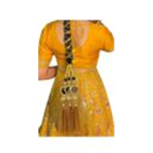 Paranda Gold Mirror Paranda, Traditional Punjabi Hair Accessory with Tassels Handcrafted Bridal Hair Traditional Punjabi Paranda for Women & Girls Handmade Hair Accessory for Parties & Festivals