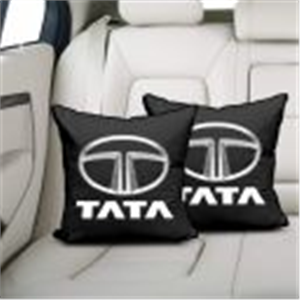 kioni Black, White Polyester Car Pillow Cushion for Tata (Rectangular, Pack of 2)