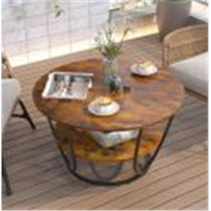 Unique Arts Shoppee Unique Arts Gleaming Iron Haven: A Stylish Metal Center Table (Finish Color - Black & brown, Pre-assembled)