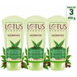 LOTUS HERBALS NEEMWASH Neem & Clove Ultra-Purifying ( Pack of 3 ) Face Wash (450 g)