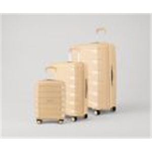 SNITCH Layer 3Pc Set Beige Polypropylene Hard Travel Suitcase - Suitcase for Travel Set of 3