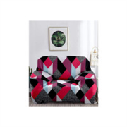 Cortina Sofa Cover Single Seater | Geometry Print | Polyester Spandex Fabric | Machine Washable | Couch Covers, Suitable for Home, Office, Functions | Soft, High-Density Fabric | Durable | Pink