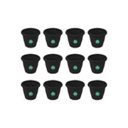 TrustBasket UV Treated Plastic Round Pot (6 Inches) -Black Color - Set of 12