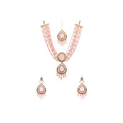Yellow Chimes Jewellery Set For Women Multilayered Pink..