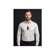 Mk garments manufacturing Men Polka Print Formal Cream Shirt