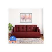 MUEBLES CASA Mind Cedar Leatherette 3 Seater Sofa (Fin..