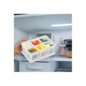 Amazon Brand - Solimo Plastic Fridge Containers Set | 6..