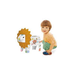 Crackles DIY 3D Paper Cardboard Folding Coloring Craft Animals Series-Elephant