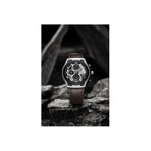 NAVIFORCE NF8051L Distinctive and Elegant Silver and Brown color Genuine Leather Analog Watch - For Men