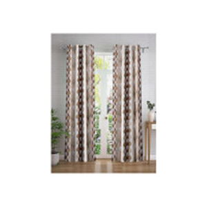 Cortina 2 Piece Abstract Design Panel Eyelet Polyester..