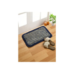 FINE TEX WORLD Blue & Black Striped Anti Skid Doormats