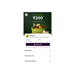 BigBasket : Get ₹200 CashBack on ₹499+ orders