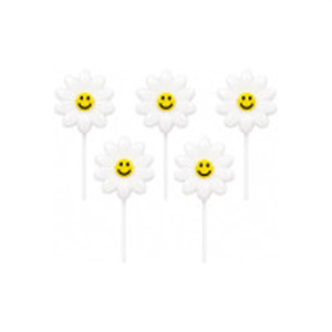 Smiley Flower Birthday Candles for Cake Decoration, Pac..