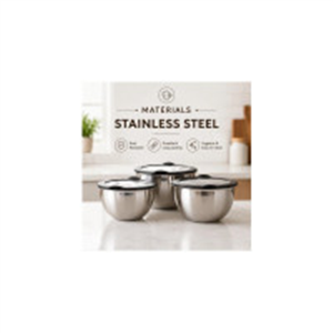 HOME BARGAINS Set of 3 Rust-Resistant Stainless Steel S..