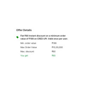 Flipkart X Cred : Flat Rs.80 Off On Min. Rs.199 Order