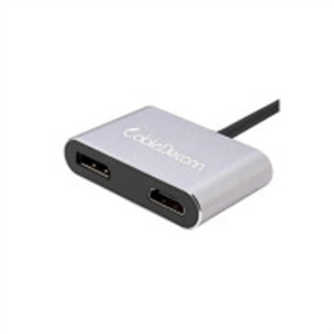 F0308 2 in 1 Type-C Male to 4K HDMI/DP Female USB-C Con..