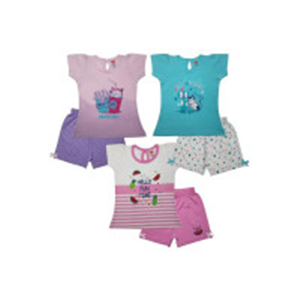 LuvLap Baby Girls Regular Fit 100% Cotton Half Sleeves..