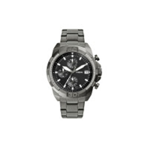 Fossil Men Black Dial & Grey Stainless Steel Bracelet S..