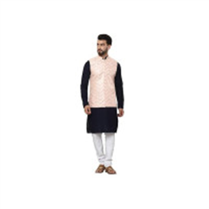 SOJANYA (Since 1958 Men's Cotton Linen Maroon Kurta and..