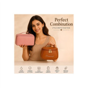 heboo Women Multicolor Cosmetic Bag (Pack of 2)