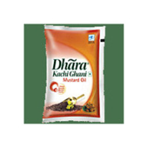 Dhara Kachi Ghani Mustard Oil, 1 L Pouch (Loctation Spe..