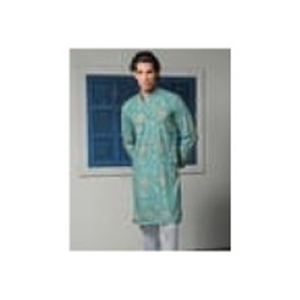 VARBANDHAN Men Printed Regular Fit Mandarin-Collar Kurt..