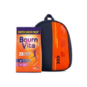 Bournvita Chocolate Nutrition Drink Pouch with Bagpack..