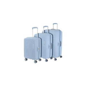 American Tourister 3PC Ivy 2.0-8 Wheel, Set (Small + Medium + Large) Hard PP Suitcase for Travel/Trolley Bag/Travel Bag with Combination Lock & Smooth Sliding Double Wheel, Blue Frog