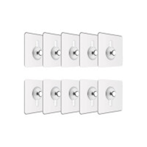 JIALTO Plastic 10 Pcs Self Adhesive Wall Hooks - Heavy..