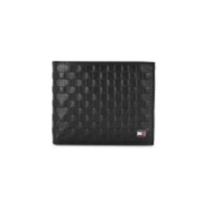 Tommy Hilfiger Men's Global Coin Wallet Castell - Black | Leather | 1 Coin Pocket | 2 Compartments | 4 Card Slots