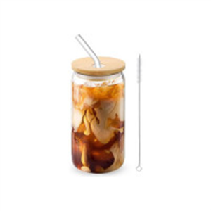 Glass Cups with Lids and Straws, 16oz Drinking Glasses,..
