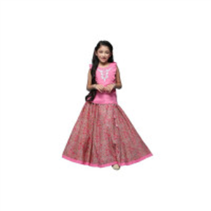 BIBA Girl Cotton Straight Printed Co-Ord Set