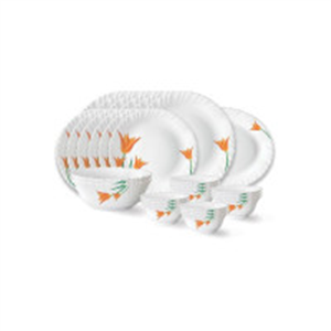Larah by Borosil Firefly Fluted Series Opalware Dinner..