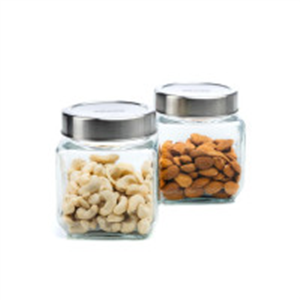AGARO Elegant Cube Jar 580 ml, Square Shaped, Transpare..